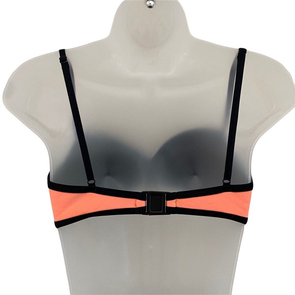 Triangl Small + Bikini Top Colorblock Black White Coral Neon Neoprene - Picture 6 of 7